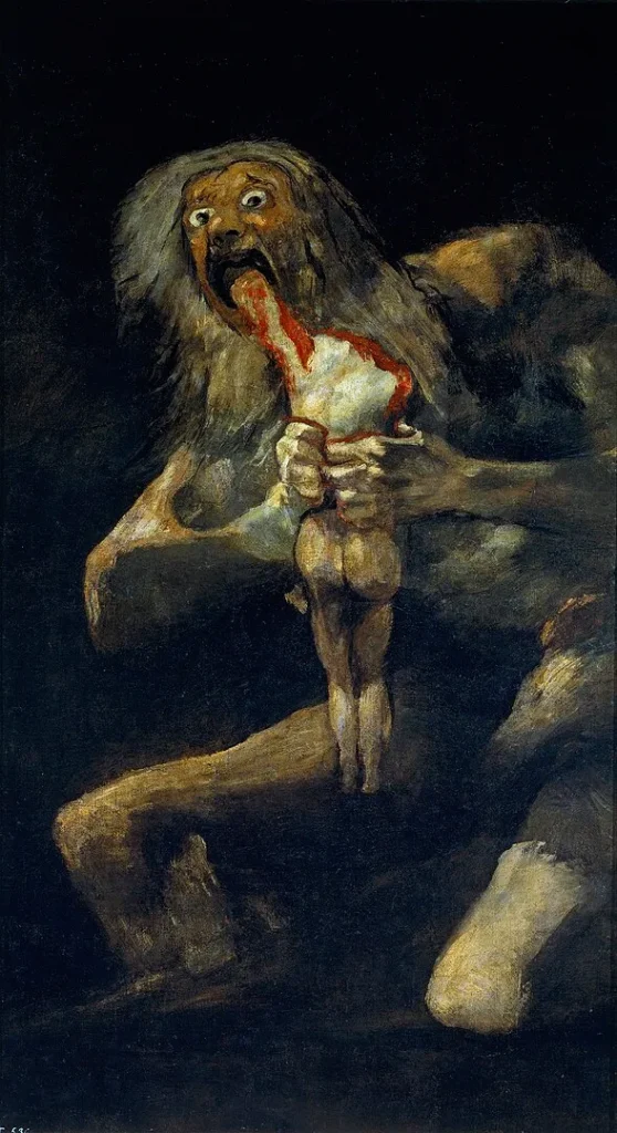 Saturno devorando a su hijo, por Francisco de Goya,